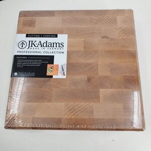 New JK Adams Professional Collection 2" Thick American Maple Cutting Board 12x12